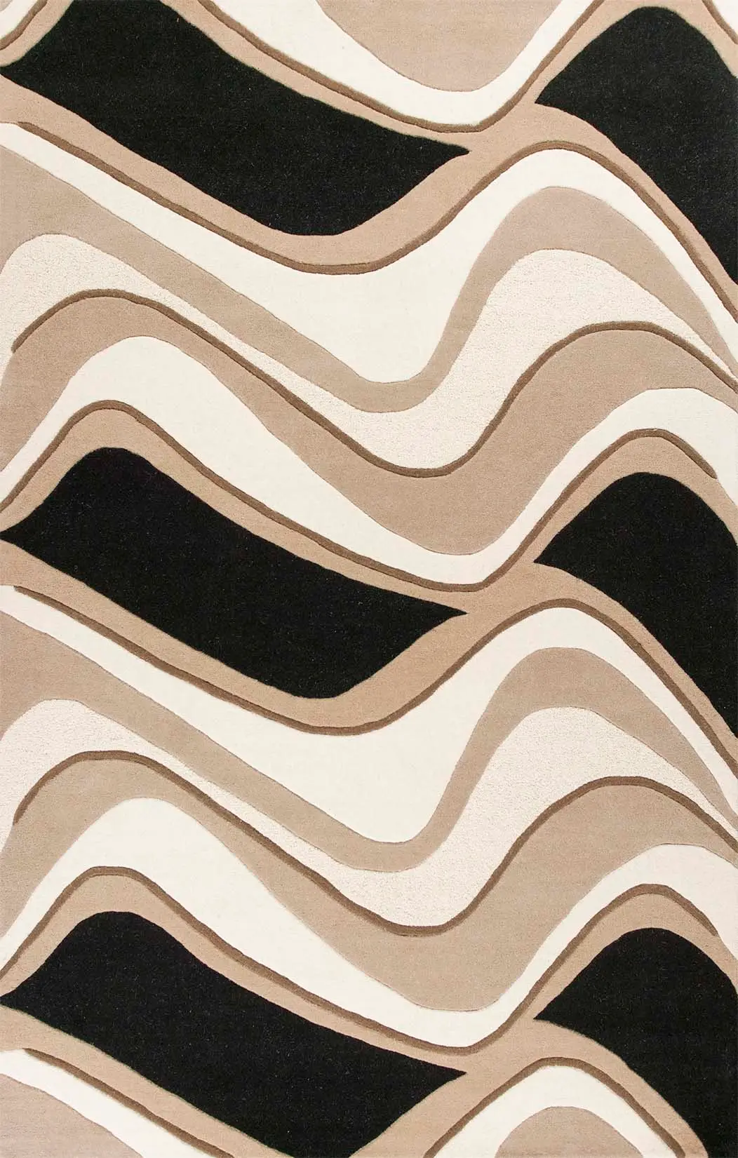 Eternity 1071 Black/Beige Waves Area Rug