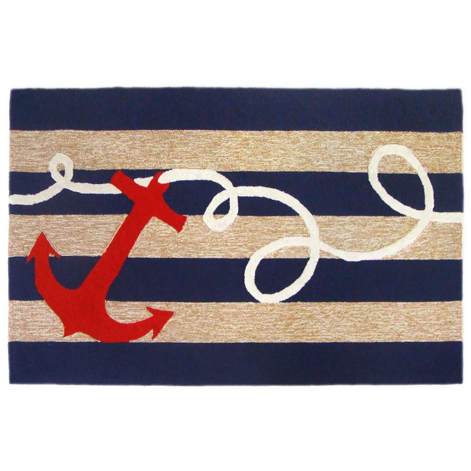 Liora Manne Frontporch Hand-Tufted  Indoor/Outdoor Easy Care Area Rug Rug-Traditional, Nautical, Coa