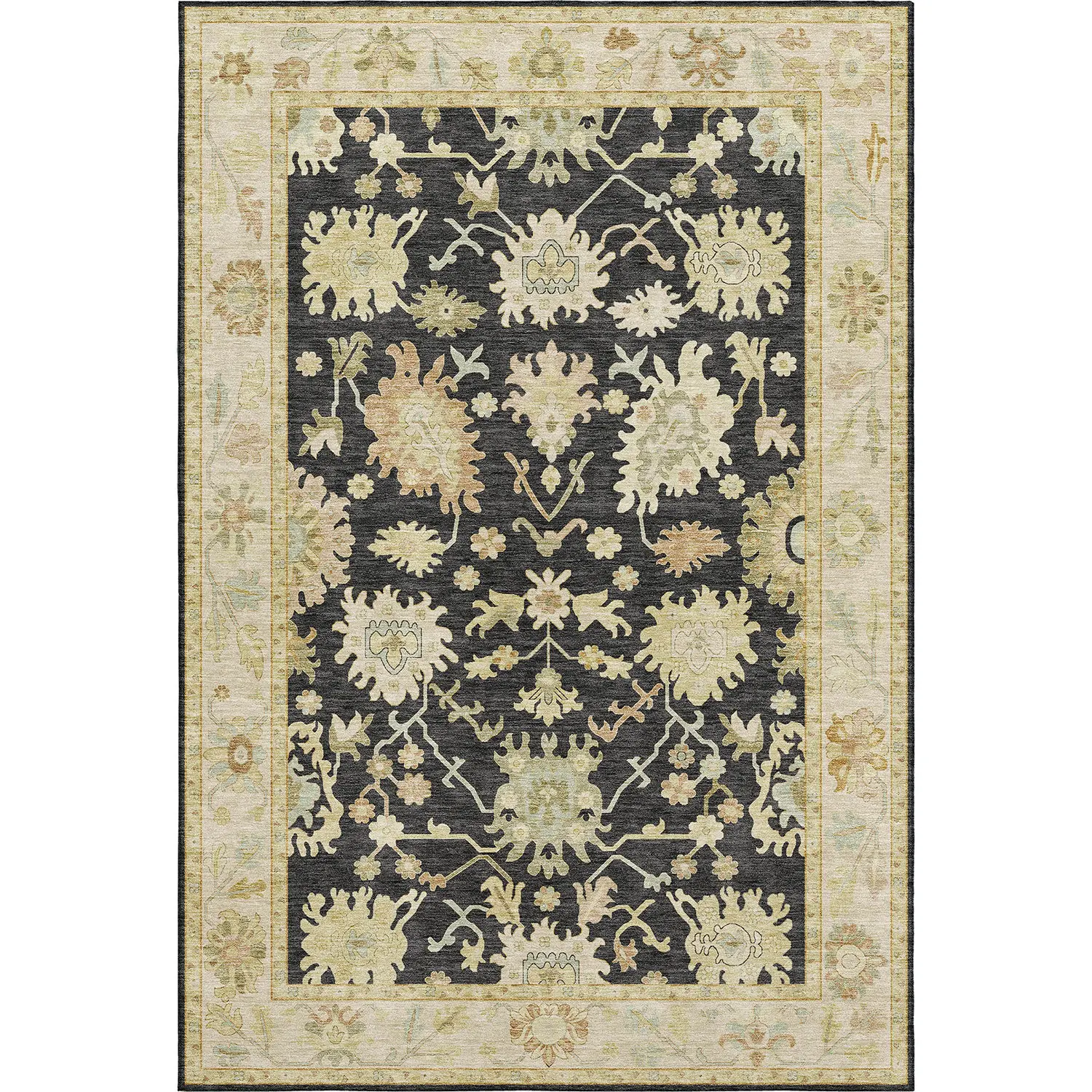 Hatay HY2 Black Modern Rug
