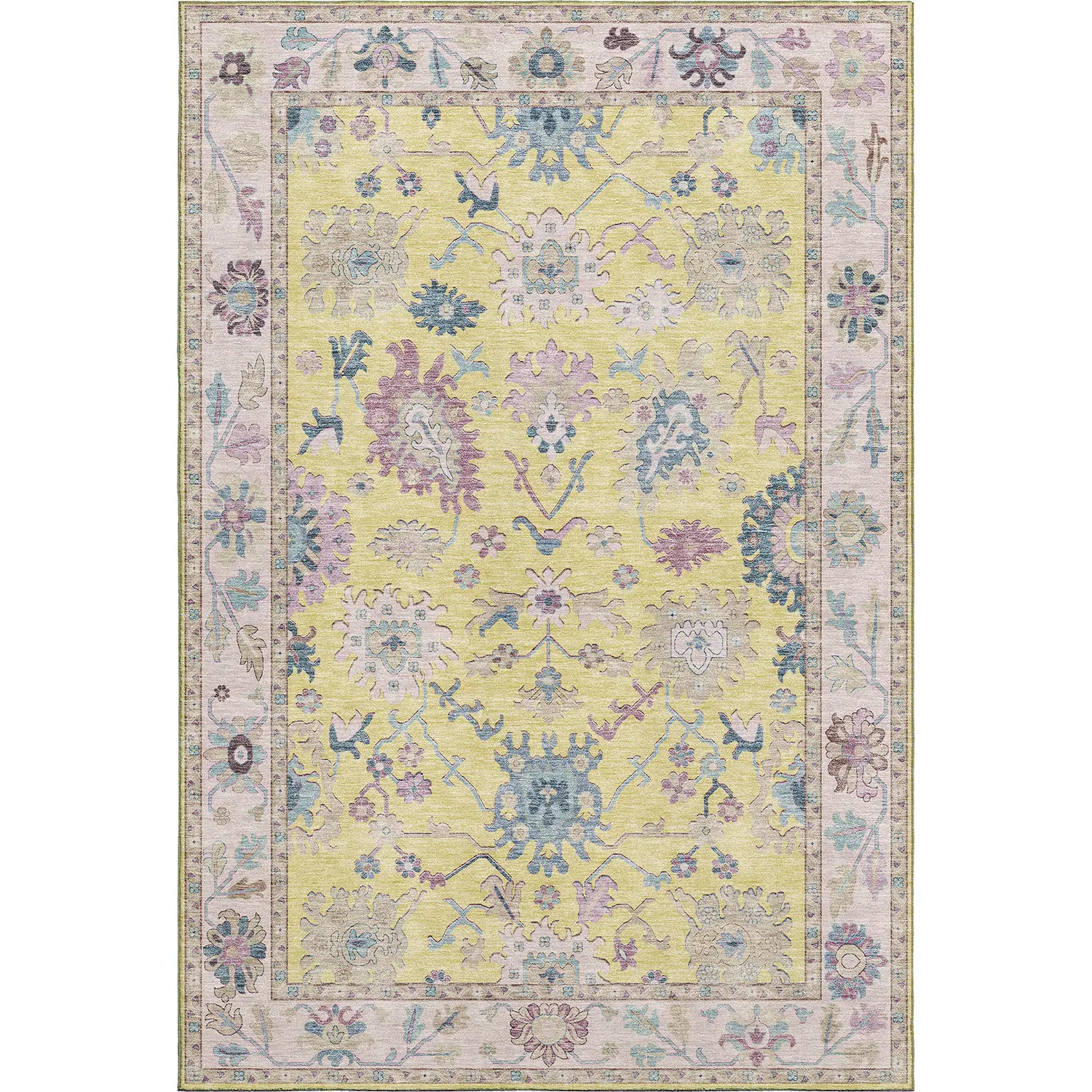 Hatay HY7 Yellow Modern Rug