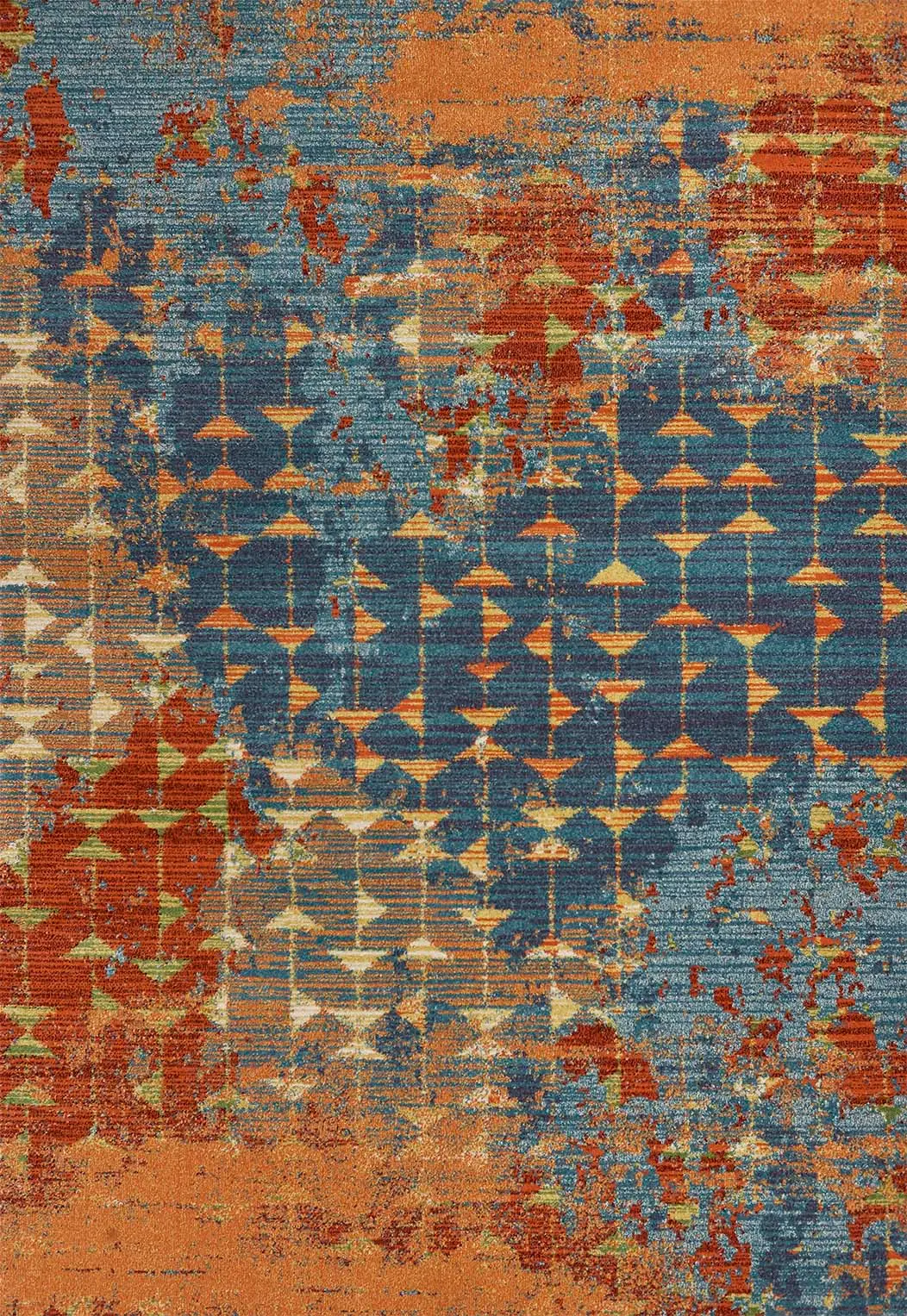 Illusions 6208 Blue/Coral Elements Area Rug