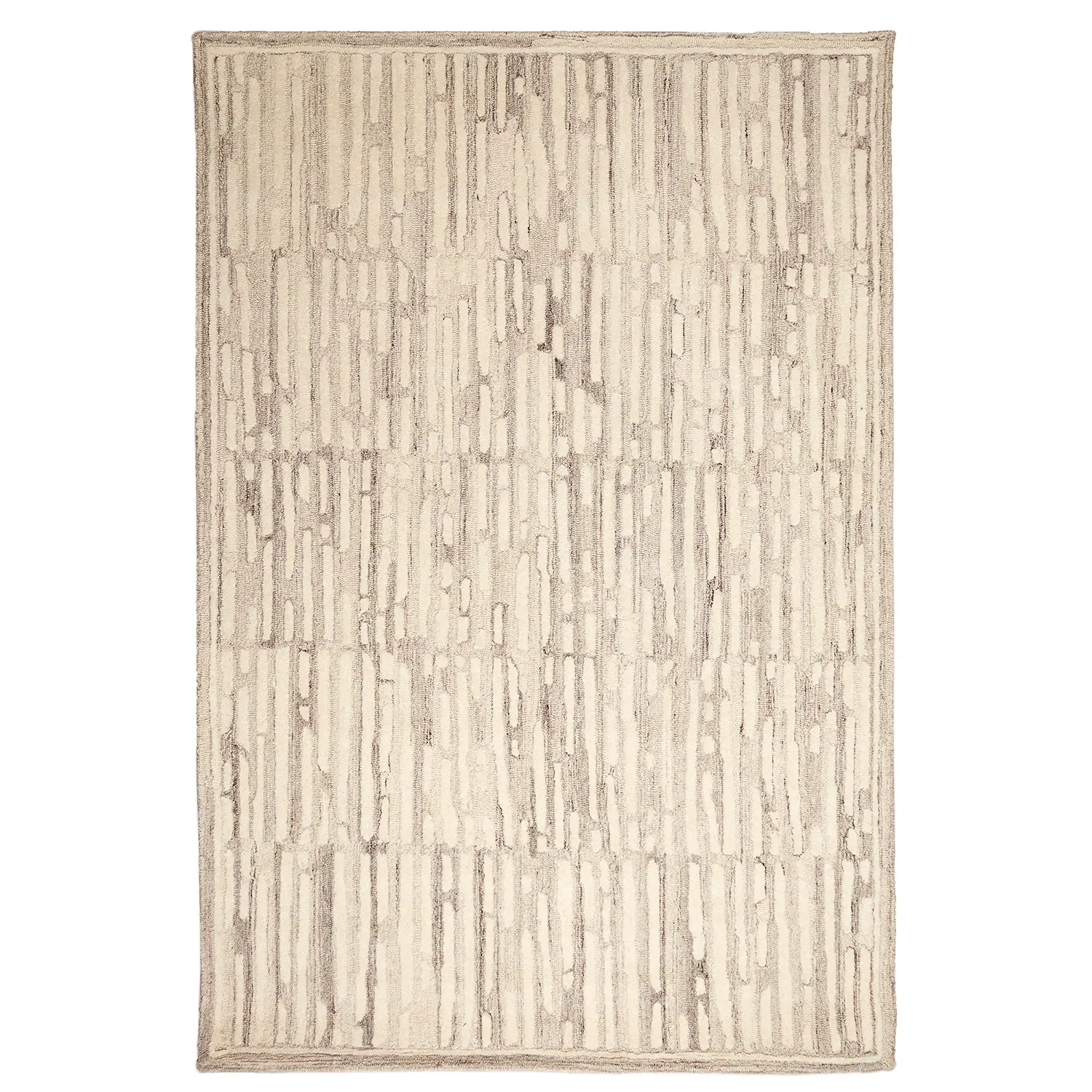 Liora Manne Madison Plush Wool  Rectangular Indoor Rug-Abstract, Shadow Natural