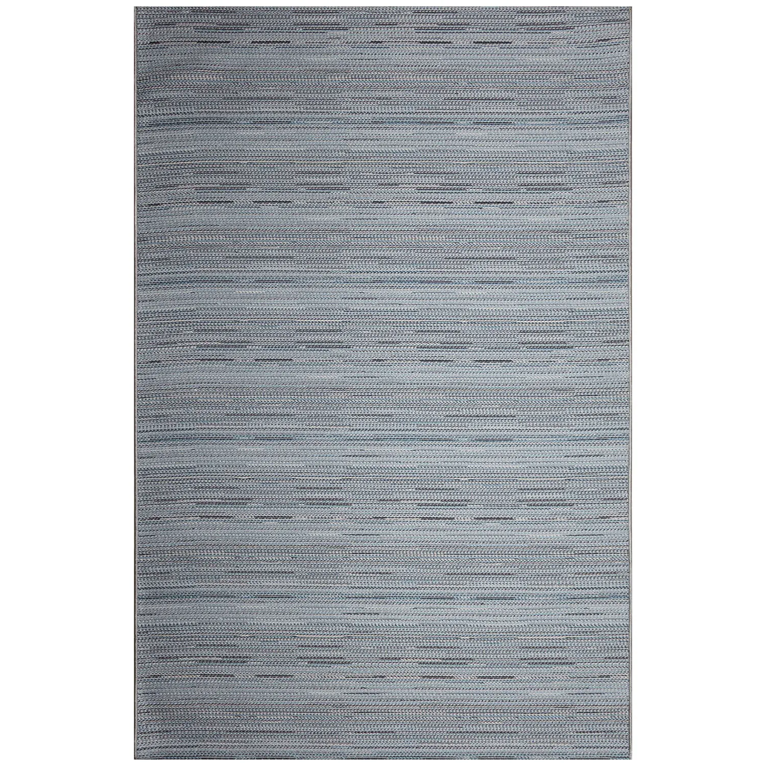 Liora Manne Miranda Machine Washable Non-Slip Woven Indoor/Outdoor Rug- Tweed Stripe Denim Product Image