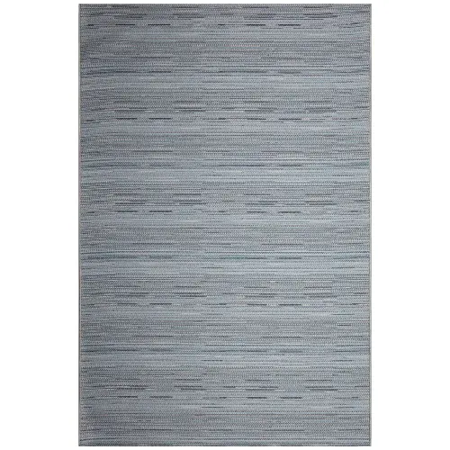 Liora Manne Miranda Machine Washable Non-Slip Woven Indoor/Outdoor Rug- Tweed Stripe Denim