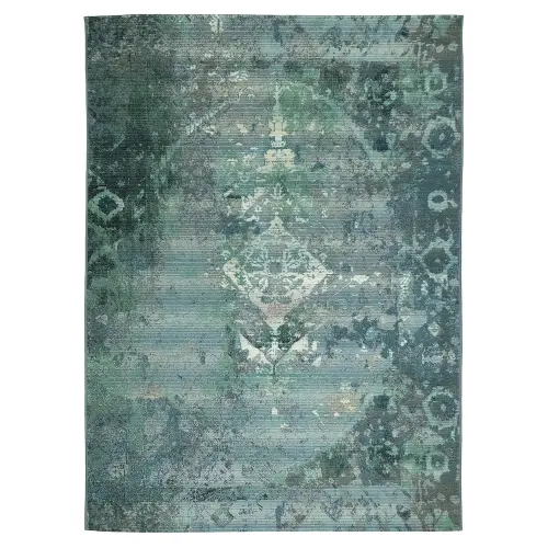 Liora Manne Marina Low Profile Durable Indoor/Outdoor Woven Rug- Kermin Blue