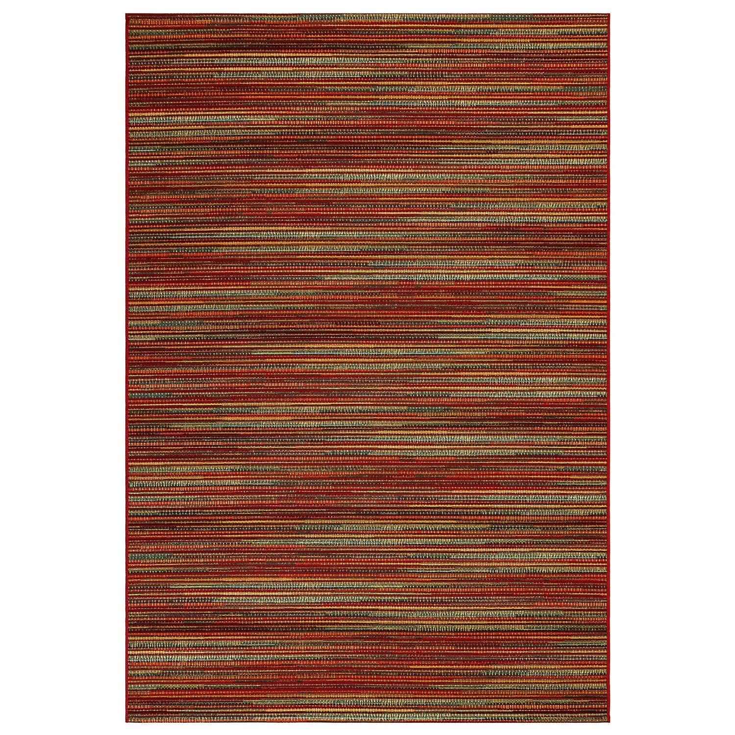 Liora Manne Marina Low Profile  Durable Indoor/Outdoor Woven Rug- Stripes Saffron Product Image
