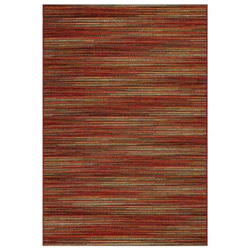 Liora Manne Marina Low Profile Durable Indoor/Outdoor Woven Rug- Stripes Saffron