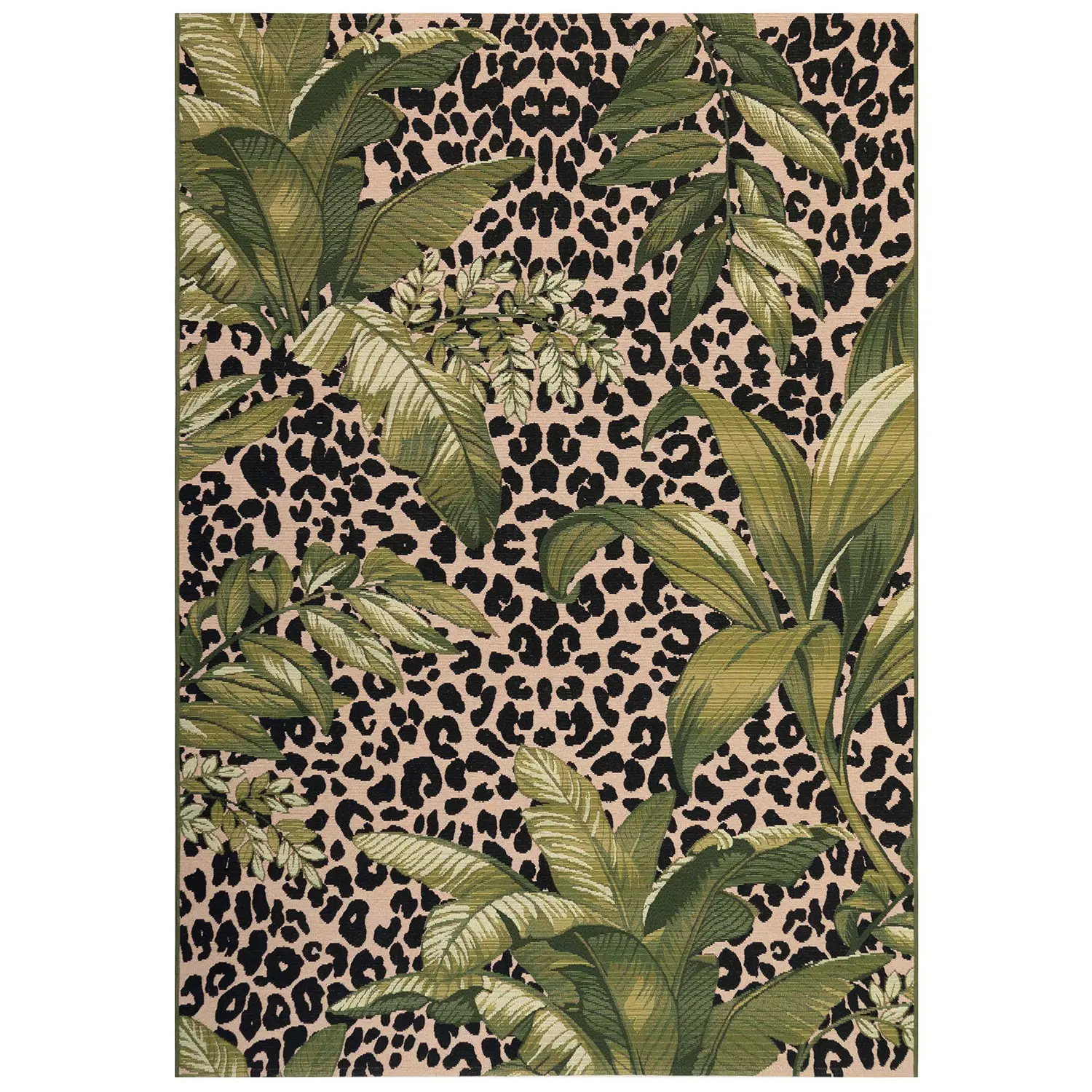 Liora Manne Marina Low Profile  Durable Indoor/Outdoor Woven Rug- Safari Green