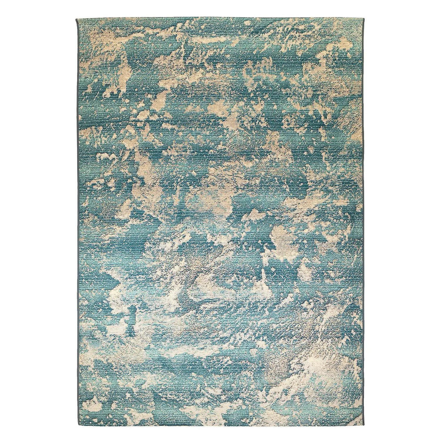 Liora Manne Marina Low Profile  Durable Indoor/Outdoor Woven Rug- Stormy Sea