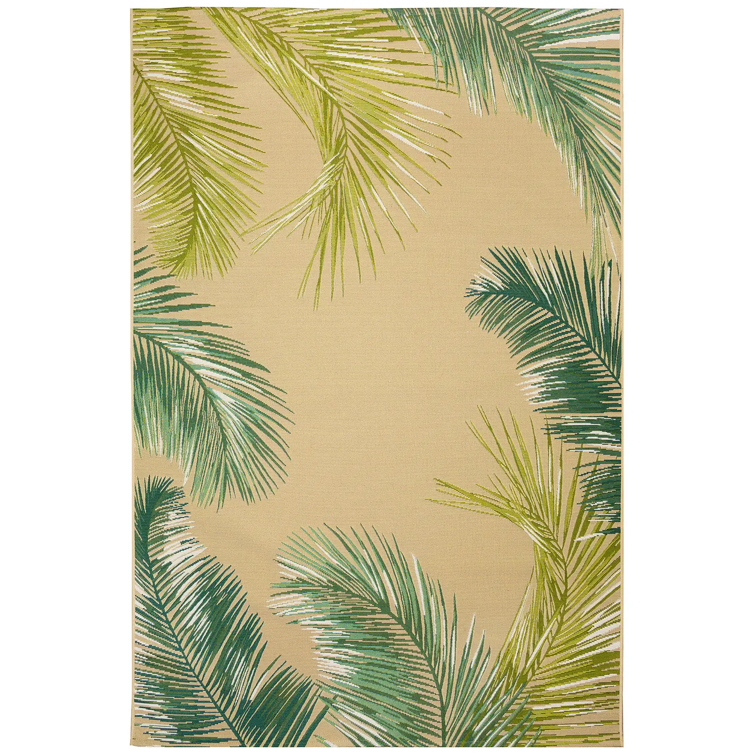 Liora Manne Marina Low Profile  Durable Indoor/Outdoor Woven Rug- Palm Border Sisal