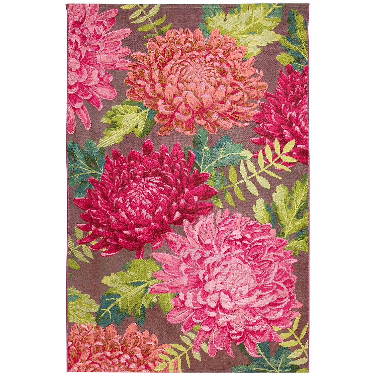 Liora Manne Marina Low Profile  Durable Indoor/Outdoor Woven Rug- Mum Fuchsia