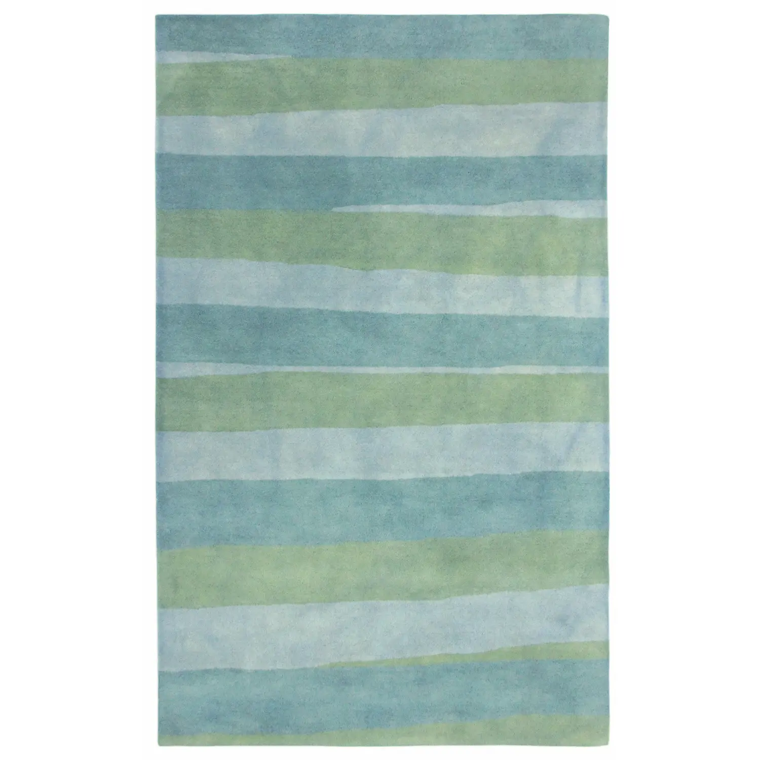 Liora Manne Piazza Plush Wool Rectangle Indoor Rug-Transitional, Decorative, Geometric, Stripes Sea