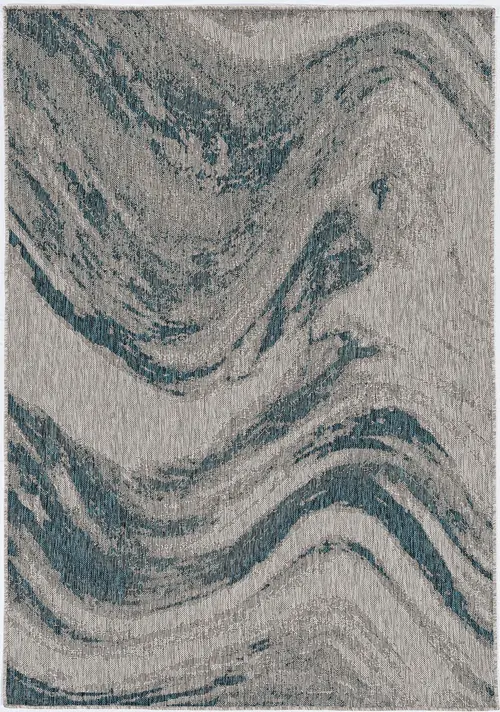 Provo 5765 Grey/Teal Strokes Area Rug