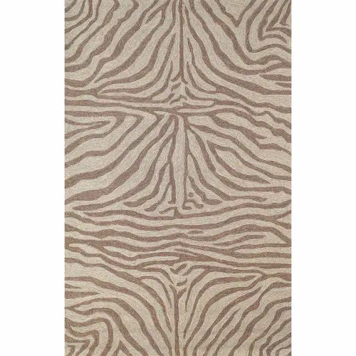 Liora Manne Ravella Indoor/Outdoor Durable Hand-Tufted UV Stabilized Rug- Zebra Brown