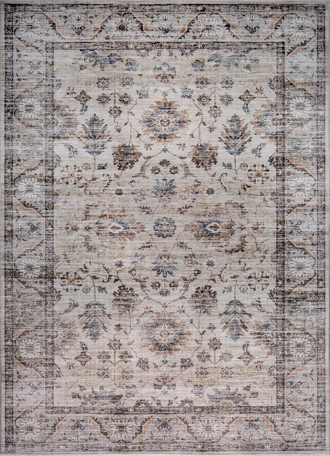 Roxy 2819 Beige Kashan Area Rug