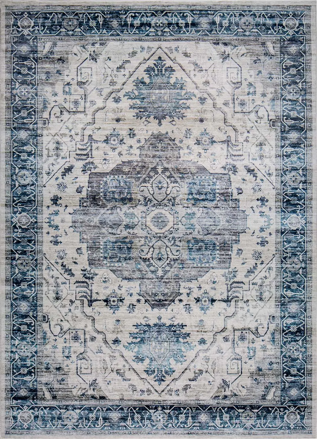 Roxy 2821 Ivory Blue Tabriz Area Rug