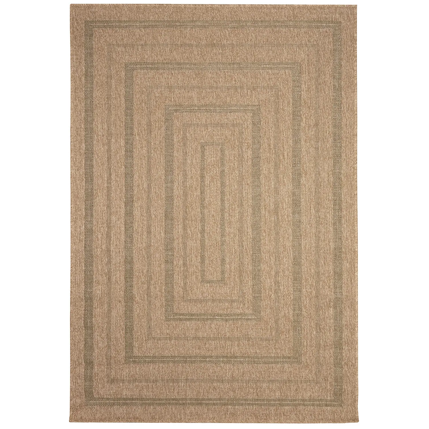 Liora Manne Sahara Low Profile  Easy Care Woven Weather Resistant Rug- Multi Border Green  Product Image