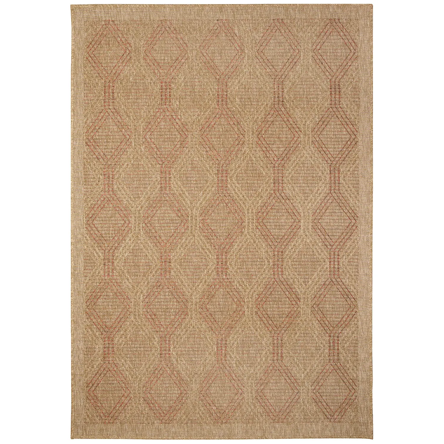 Liora Manne Sahara Low Profile  Easy Care Woven Weather Resistant Rug- Links Terracotta  Product Image