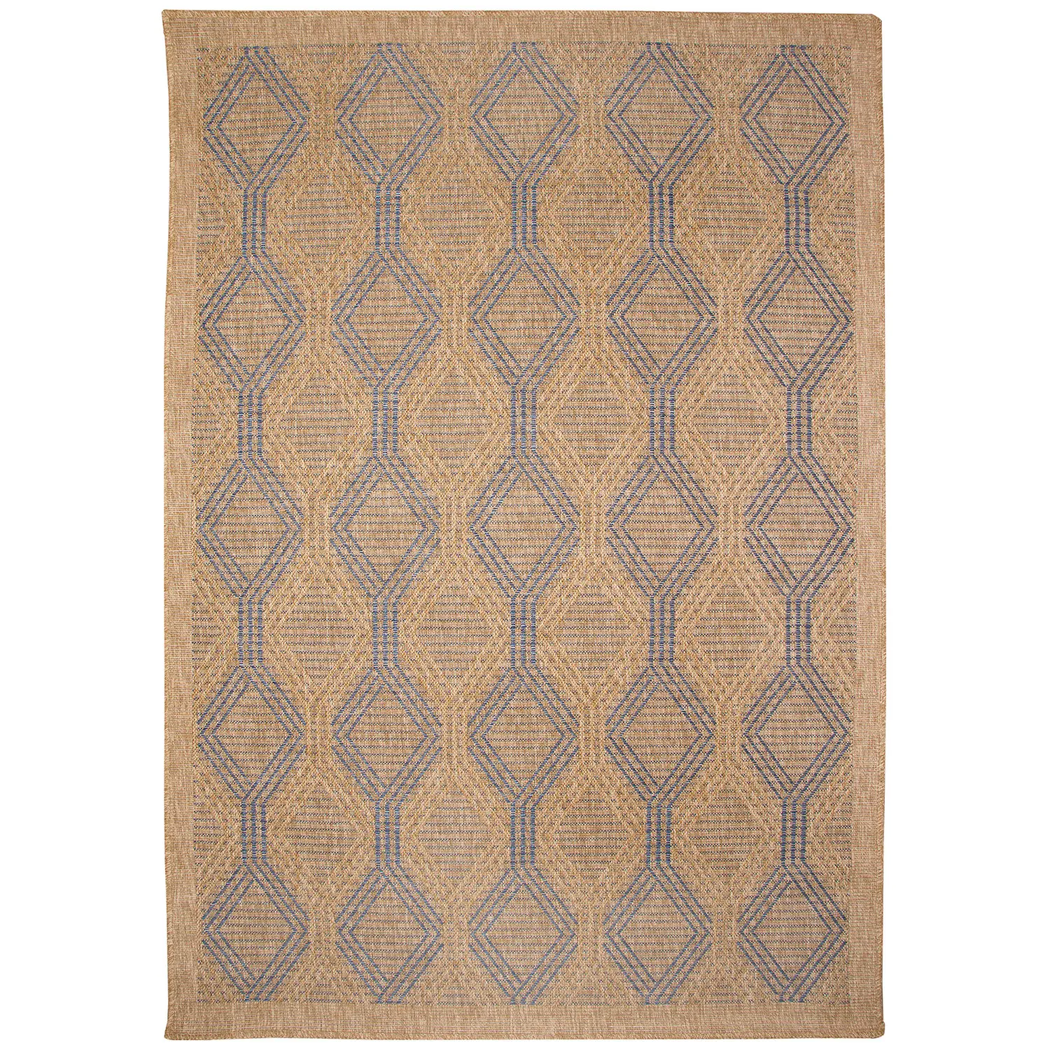 Liora Manne Sahara Low Profile  Easy Care Woven Weather Resistant Rug- Links Navy