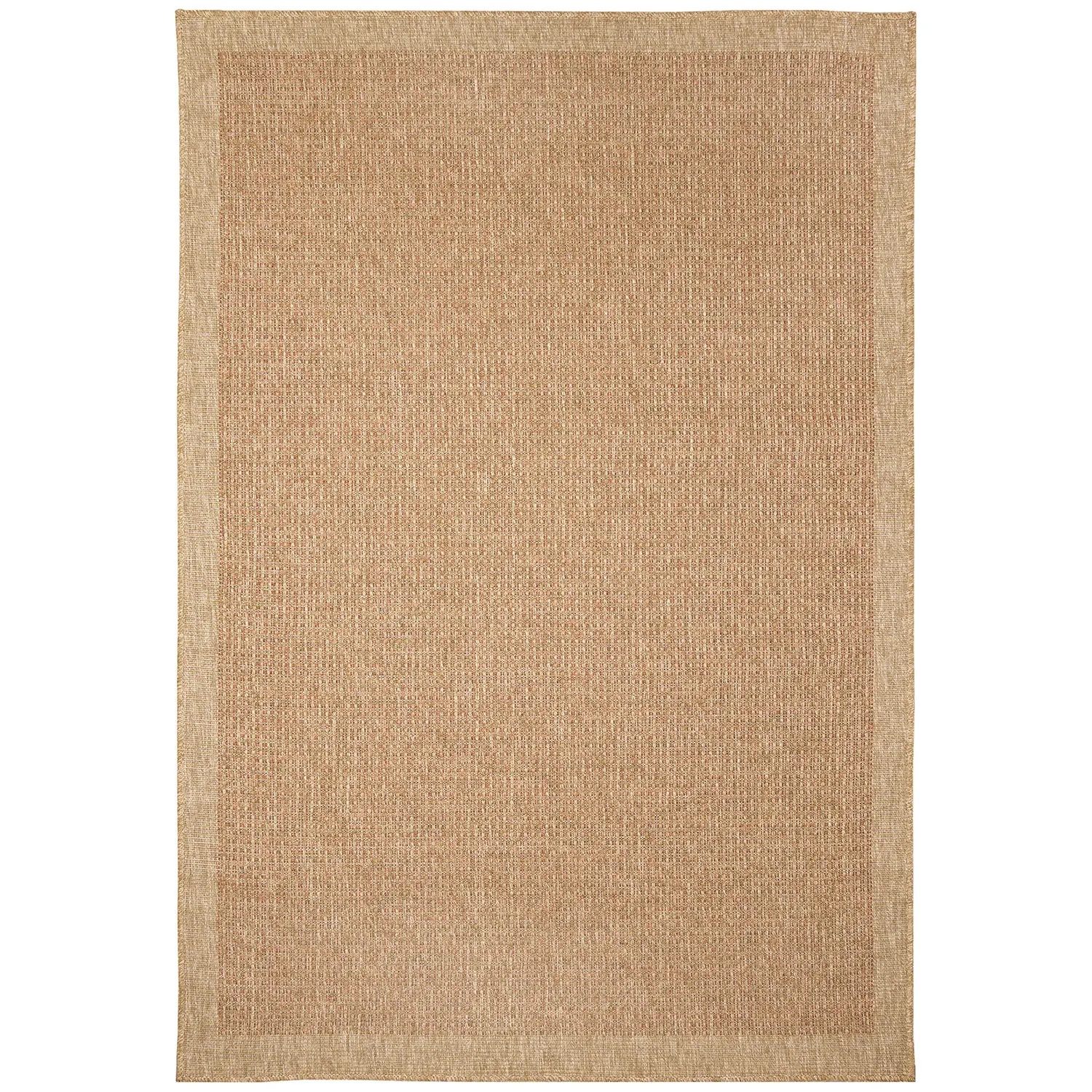 Liora Manne Sahara Low Profile  Easy Care Woven Weather Resistant Rug- Texture Border Terracotta  Product Image