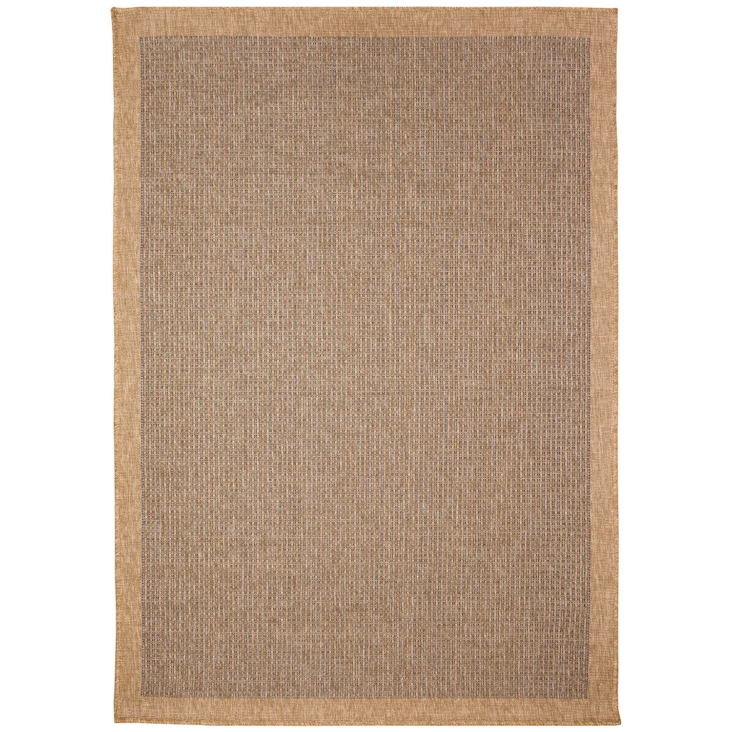 Liora Manne Sahara Low Profile  Easy Care Woven Weather Resistant Rug- Texture Border Navy