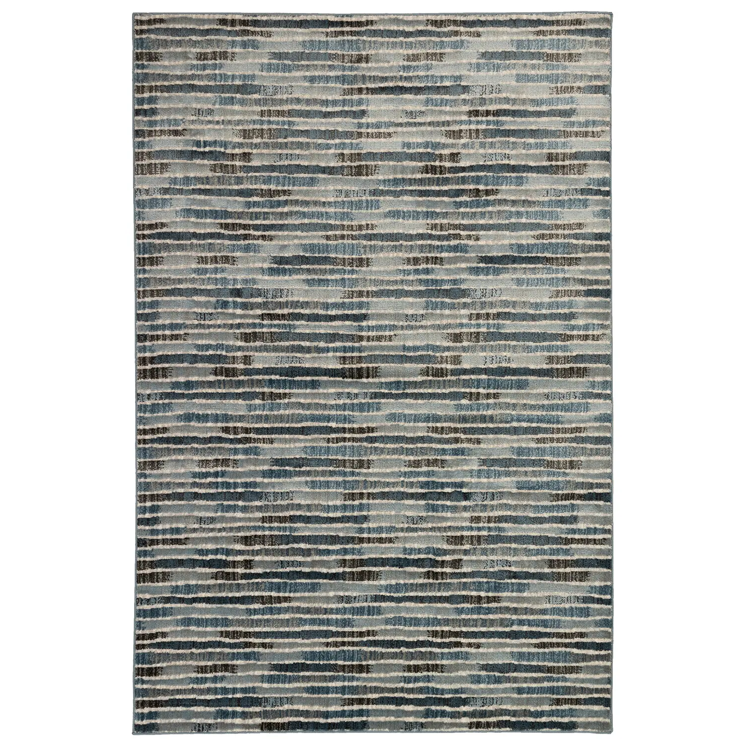 Liora Manne Soho Machine Made Soft  Rectangular Area Rug Rug-Casual, Home, Stripe, Stripe Blue  Product Image