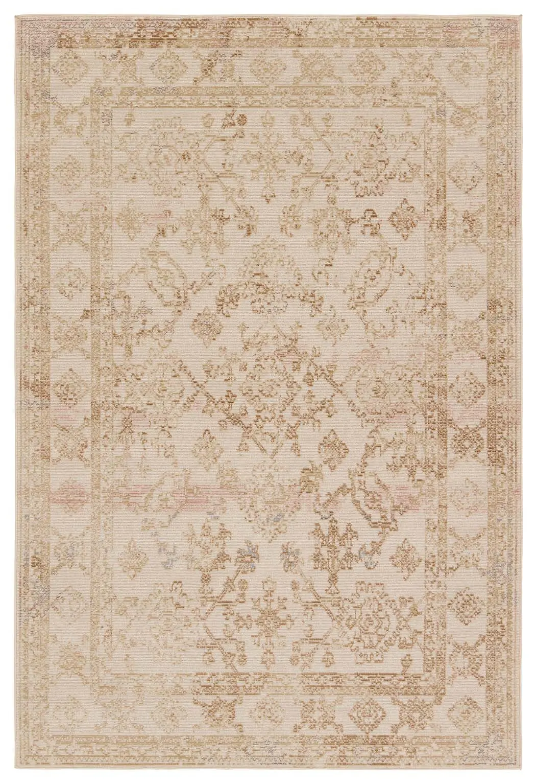 Vibe by Jaipur Living Salerno Indoor/Outdoor Medallion Gold/ Ivory Area Rug