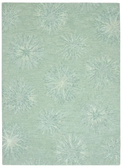 Serenity 1259 Turquoise Burst Area Rug