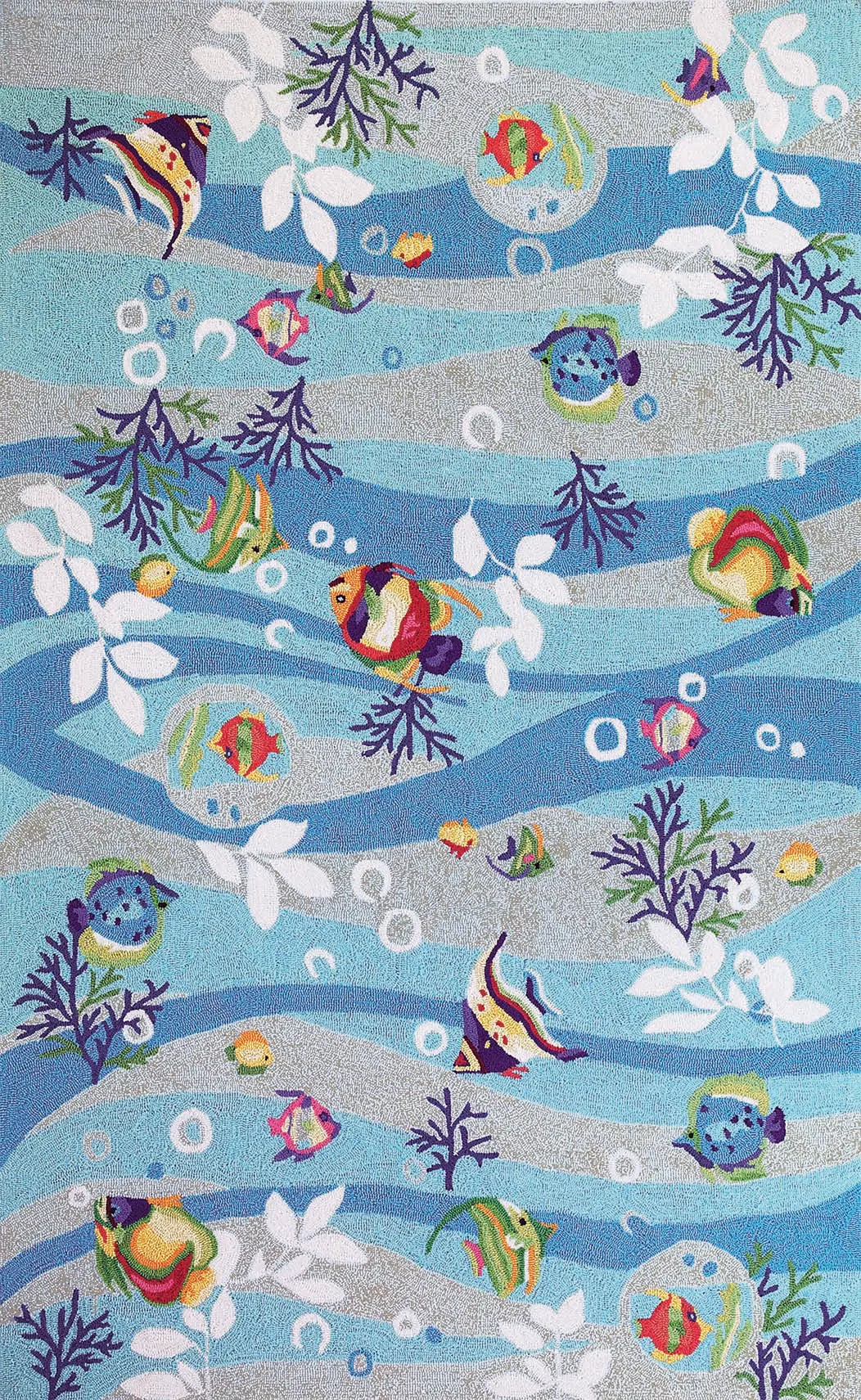 Sonesta 2011 Blue Tropical Fish Area Rug