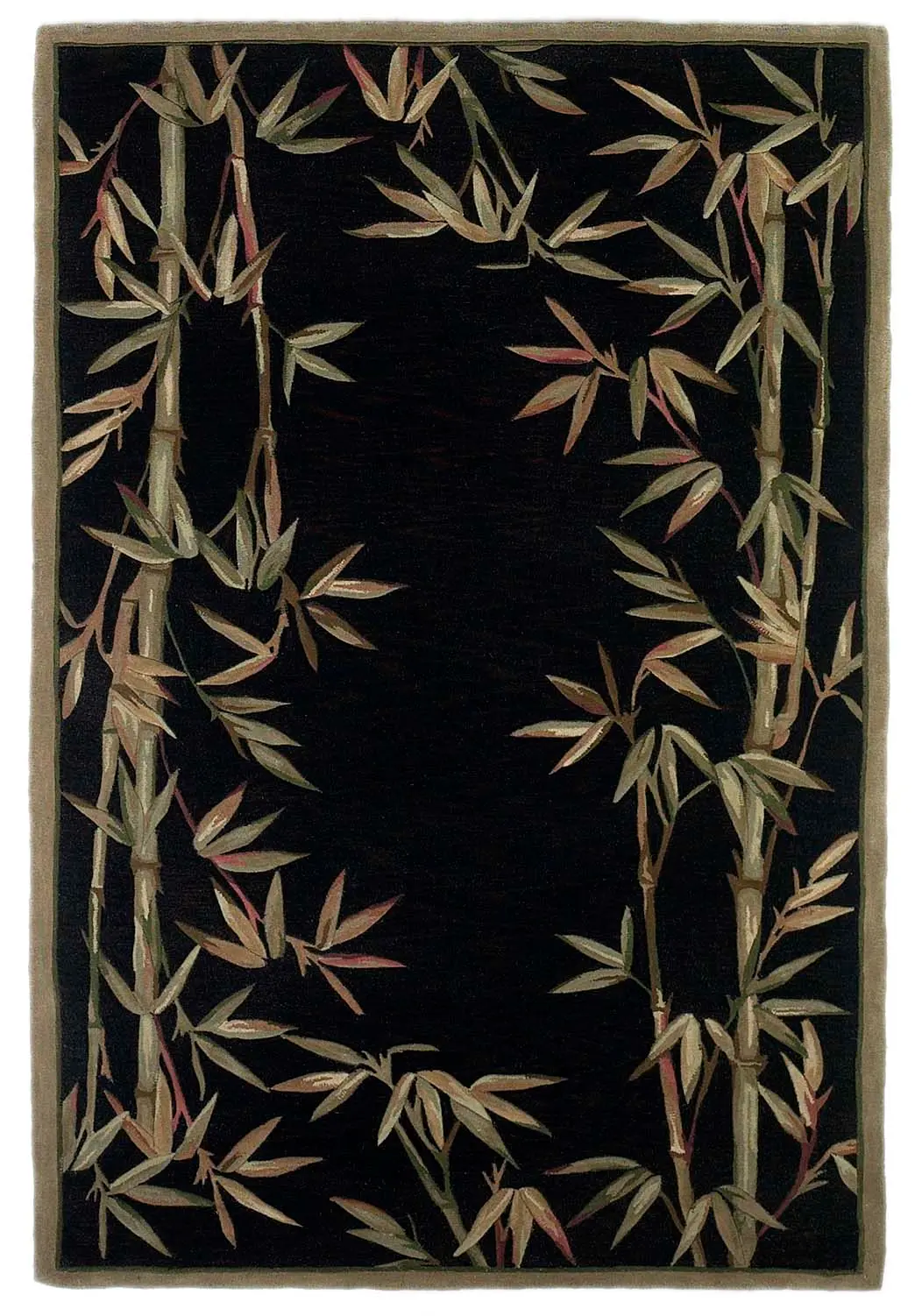 Sparta 3147 Black Bamboo Border Area Rug
