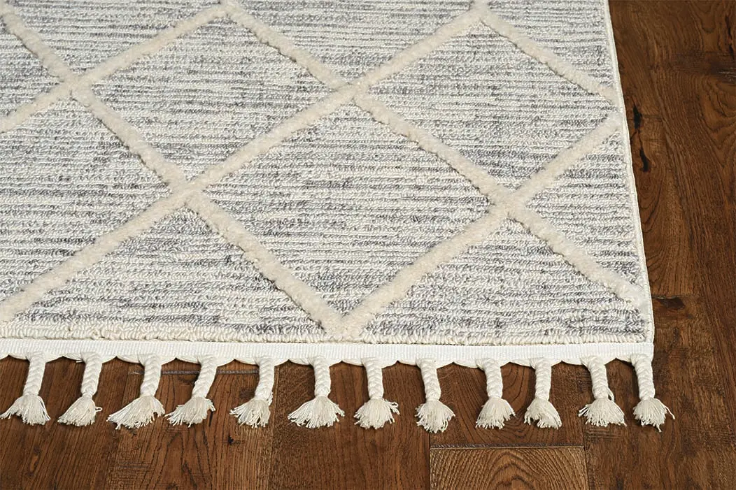 Willow 1102 Ivory Grey Honeycomb Area Rug