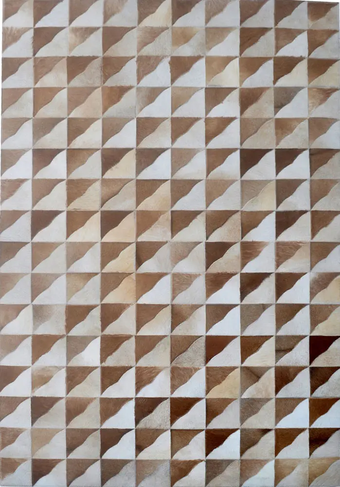 Modern Loom Brown Patterned Leather Rug