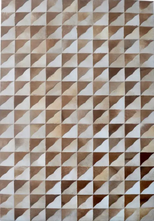 Modern Loom Brown Patterned Leather Rug