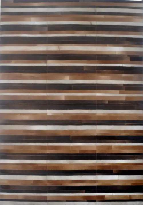 Modern Loom Brown Patterned Leather Rug 2