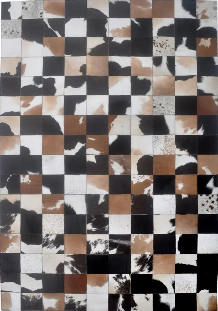 Modern Loom Multi-Colored Patterned Leather Rug 3