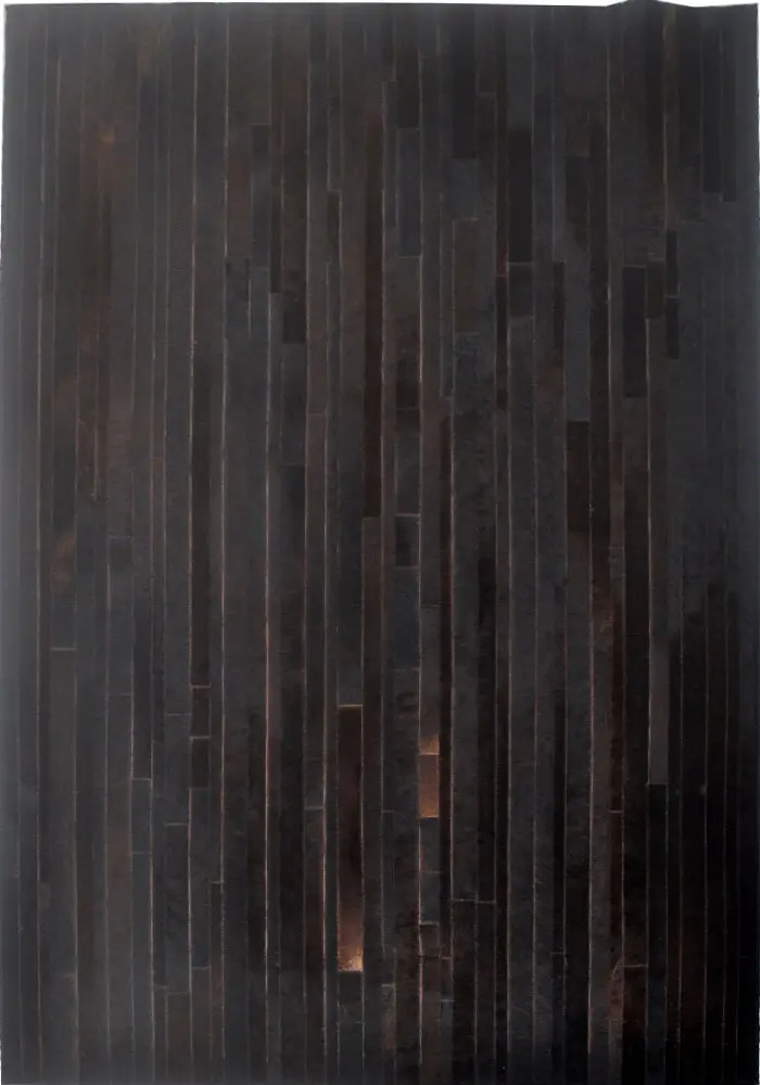 Modern Loom Brown Patterned Leather Rug 3