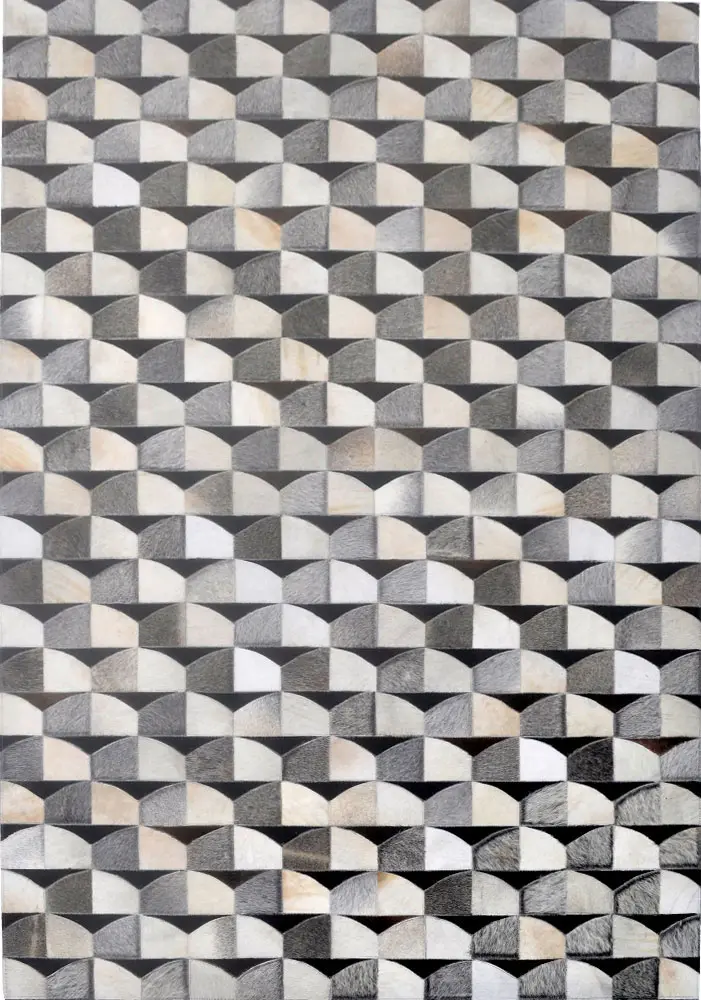 Modern Loom Multi-Colored Patterned Leather Rug 4