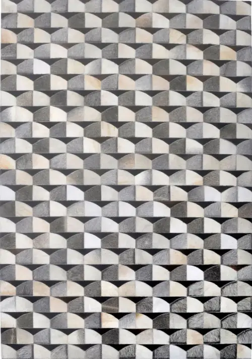 Modern Loom Multi-Colored Patterned Leather Rug 4