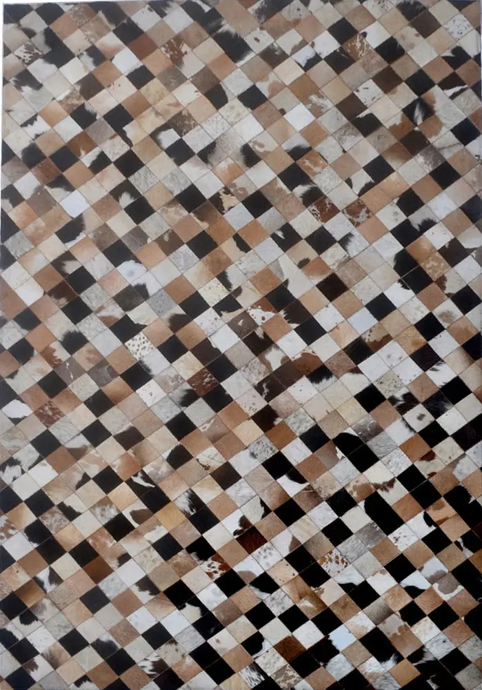 Modern Loom Multi-Colored Patterned Leather Rug 10