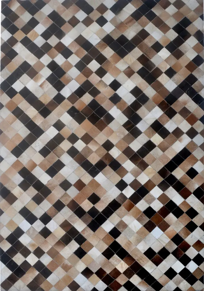 Modern Loom Multi-Colored Patterned Leather Rug 11