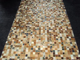 AyubRugs Brown Patterned Leather Rug 2