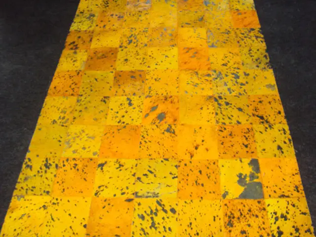 AyubRugs Yellow Leather Rug