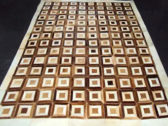 AyubRugs White Leather Rug 7