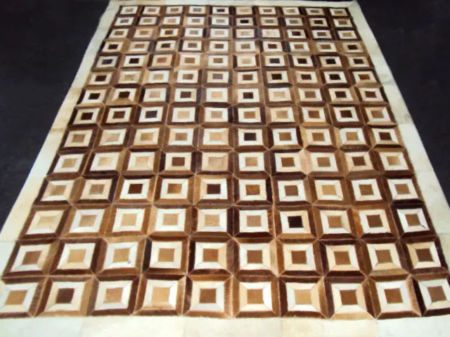 AyubRugs White Leather Rug 7