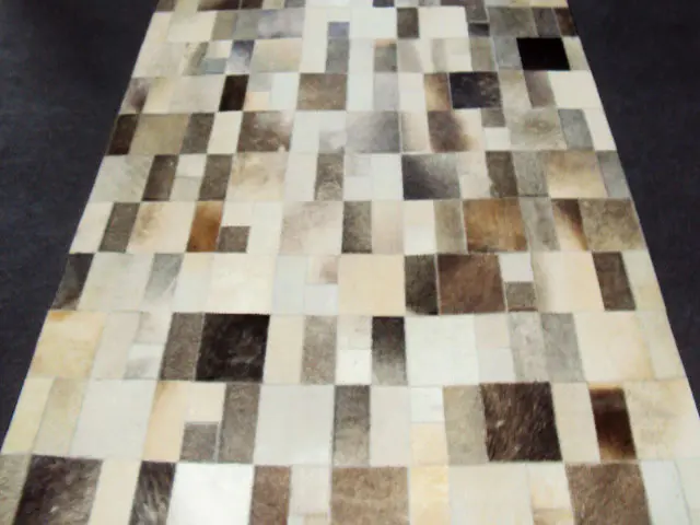 AyubRugs White Leather Rug 8