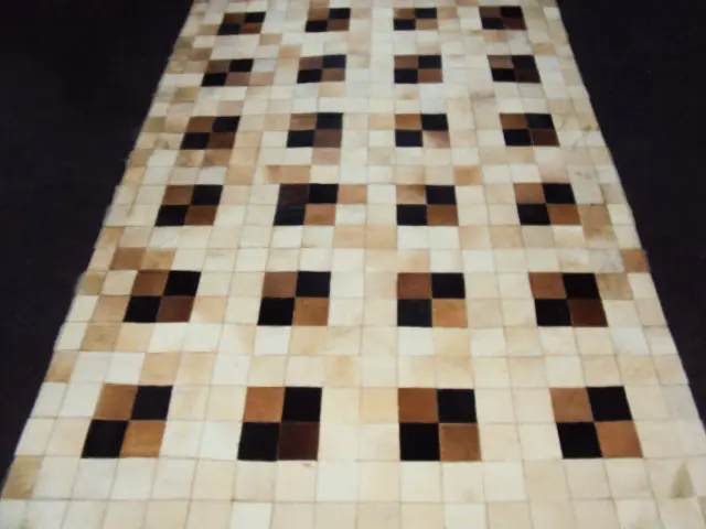 AyubRugs White Leather Rug 9