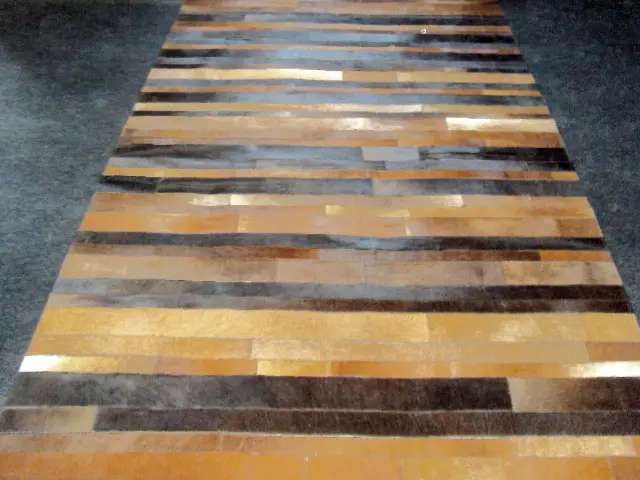 AyubRugs Brown Leather Rug 4