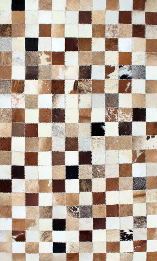 AyubRugs Multi-Colored Patterned Leather Rug