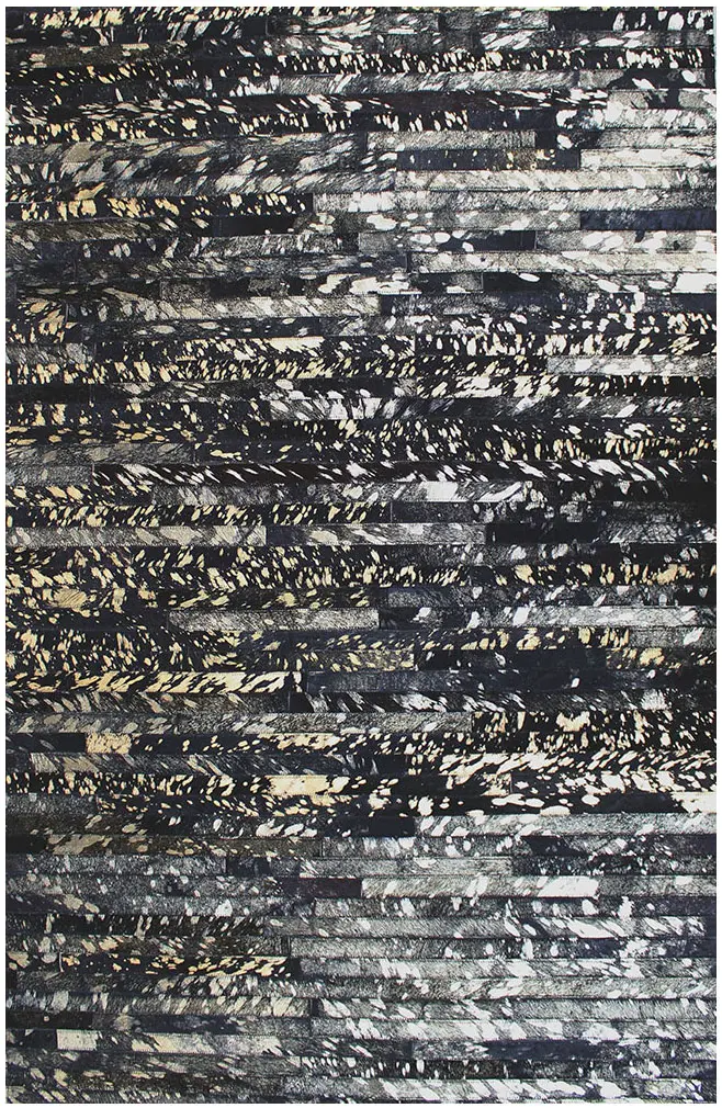 AyubRugs Black Leather Rug