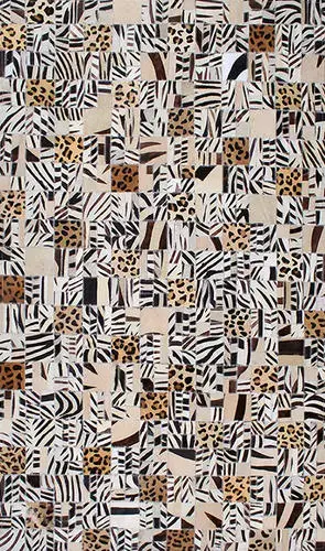 AyubRugs Multi-Colored Patterned Leather Rug 3